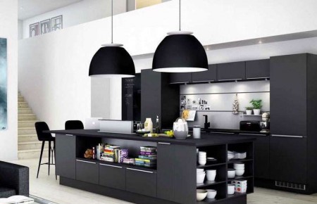 Trang trí nhà bếp với tông màu đen sang trọng