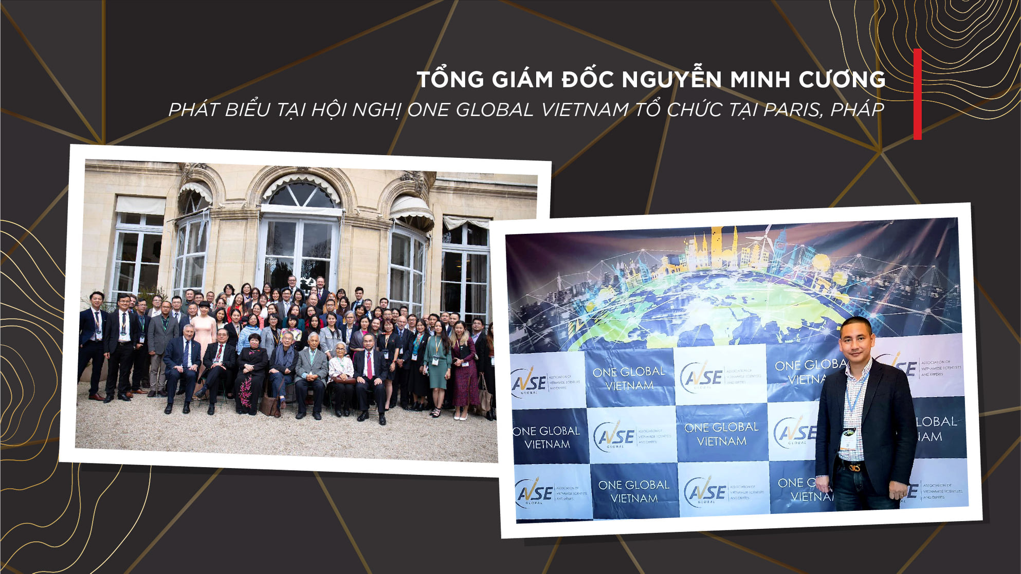 Tổng Giám đốc Gỗ Minh Long phát biểu tại Hội nghị One Global Việt Nam tổ chức tại Paris, Pháp