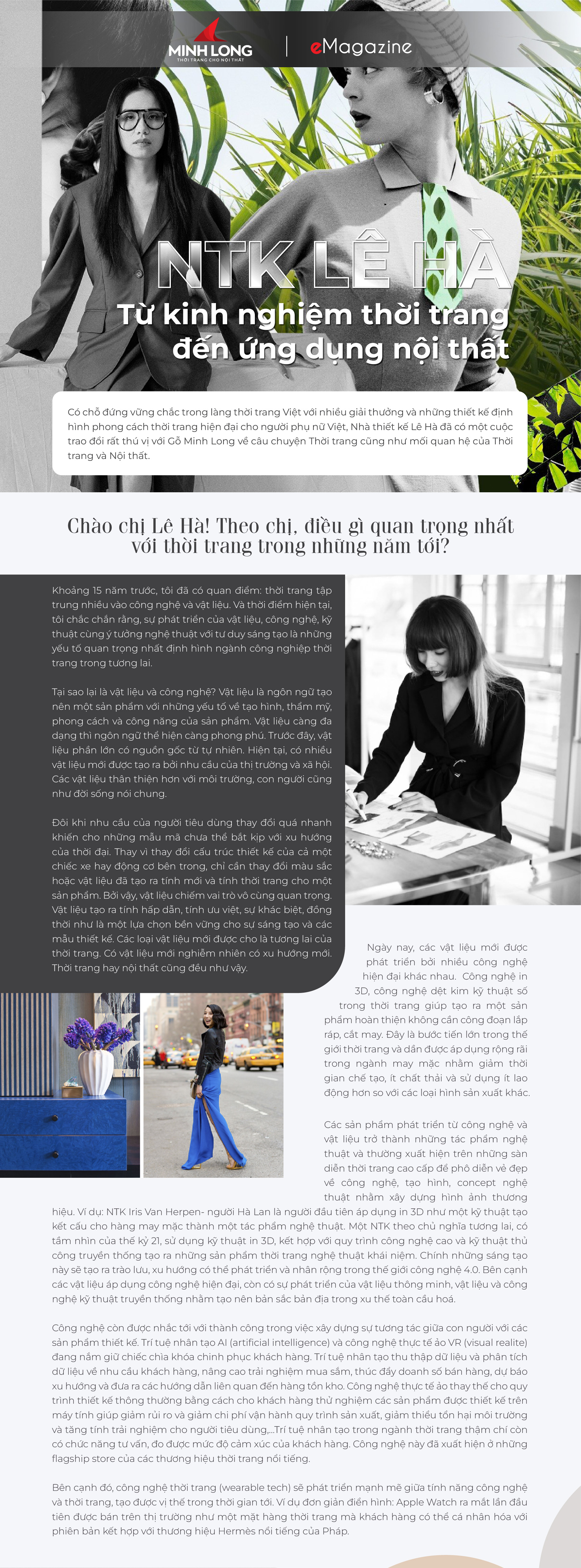 eMagazine 07/2022: NTK Lê Hà - Từ kinh nghiệm thời trang đến ứng dụng nội thất 1