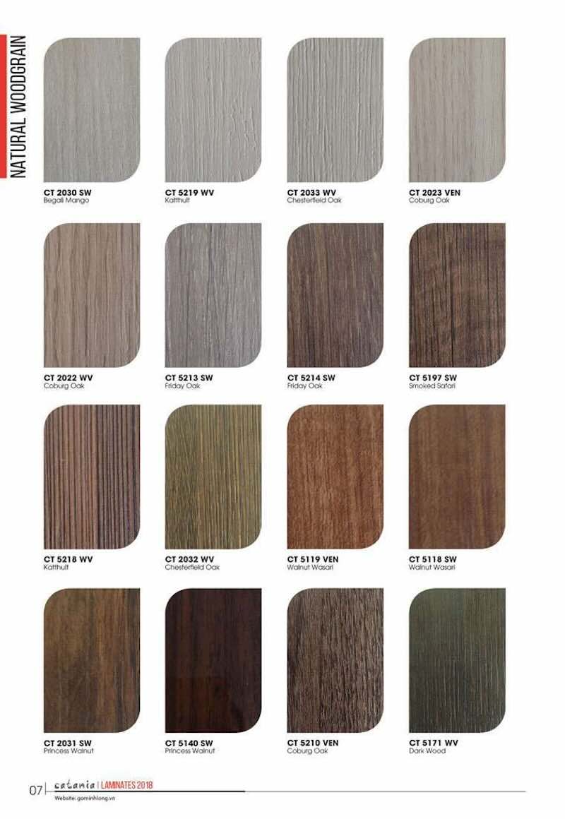 bang mau laminate van go minh long