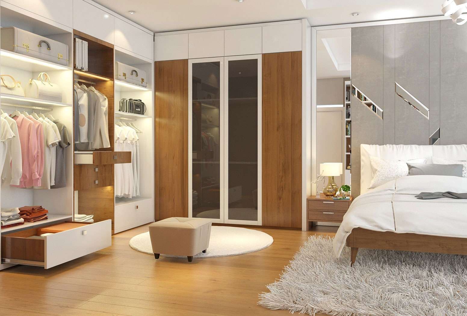 Ứng dụng gỗ công nghiệp trong nội thất phòng ngủ